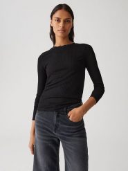 OPUS Koszulka w kolorze czarnym rozmiar: 40. Czarne bluzki Opus, bez wzorów, bez kołnierzyka, bez ramiączek. Za 108.99 zł.