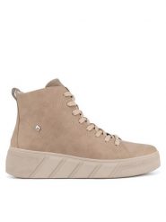 Rieker Revolution Lifestyle Botki W0561-20 Beżowy. Brązowe botki Rieker Revolution Lifestyle, bez wzorów, ze skóry, bez obcasa, na płaskiej podeszwie, bez zapięcia. Za 375.00 zł.