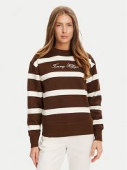 Tommy Hilfiger Bluza Script WW0WW45743 Brązowy Regular Fit. Brązowe bluzy TOMMY HILFIGER, xxl, bez wzorów, z bawełny, bez kaptura. Za 559.99 zł.