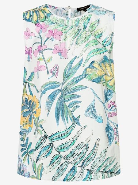 More & More Bluzka w kolorze niebiesko-białym rozmiar: 40. Białe bluzki More & More, s, bez wzorów, z wiskozy, klasyczne, bez kołnierzyka, bez ramiączek. Za 100.52 zł.