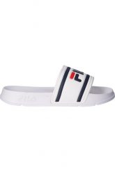 Klapki damskie Fila Morro Bay Slipper 20. Białe klapki Fila, bez wzorów, z materiału, bez obcasa. Za 143.50 zł.