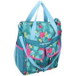 Sakwa torba rowerowa Dunlop 20L na bagażnik w kwiaty. Czerwone torby na ramię Dunlop, bez wzorów, z gumy, biznesowe, na ramię, bez dodatków. Za 237.95 zł.