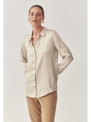 TATUUM Bluzka w kolorze beżowym rozmiar: 42. Brązowe bluzki Tatuum, bez wzorów, z wiskozy, bez kołnierzyka, bez ramiączek. Za 122.09 zł.