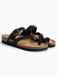 Sunbay Japonki "Biloela" w kolorze czarnym rozmiar: 38. Czarne klapki Sunbay, bez wzorów, z otwartym noskiem, bez obcasa. Za 180.49 zł.