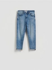 Jeansy Boyfriend - niebieski. Niebieskie jeansy Reserved, bez wzorów. Za 129.99 zł.