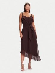 Vero Moda Sukienka koktajlowa Sabrina 10344471 Brązowy Regular Fit. Brązowe sukienki Vero Moda, xl, bez wzorów, z syntetyku, wizytowe, bez kołnierzyka, bez ramiączek. Za 319.99 zł.