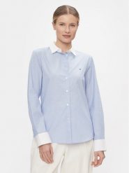 Tommy Hilfiger Koszula Fill A Fill Regular Shirt WW0WW40531 Błękitny Slim Fit. Niebieskie koszule TOMMY HILFIGER, bez wzorów, z bawełny, bez kołnierzyka, bez ramiączek. Za 419.99 zł.