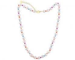 Naszyjnik z mosiądzu pozłacany z perłami i szklanymi detalami. Naszyjniki Artelioni, pozłacane. Za 169.00 zł.