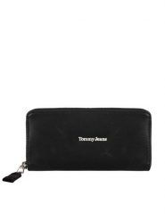 Tommy Jeans Portfel | AW0AW14564 BDS | Kobieta | Czarny. Czarne portfele Tommy Jeans, bez wzorów, z jeansu. W wyprzedaży za 159.00 zł.