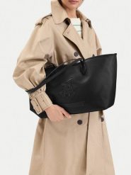 Beverly Hills Polo Club Torebka CWBEO-BHPC-L-006-10 Czarny. Czarne shopper Beverly Hills Polo Club, bez wzorów, ze skóry, bez dodatków. Za 229.99 zł.