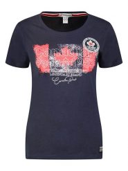 Canadian Peak Koszulka "Jarryeak" w kolorze granatowym rozmiar: XL. Niebieskie bluzki Canadian Peak, xl, bez wzorów, z bawełny, bez kołnierzyka, bez ramiączek. Za 65.85 zł.