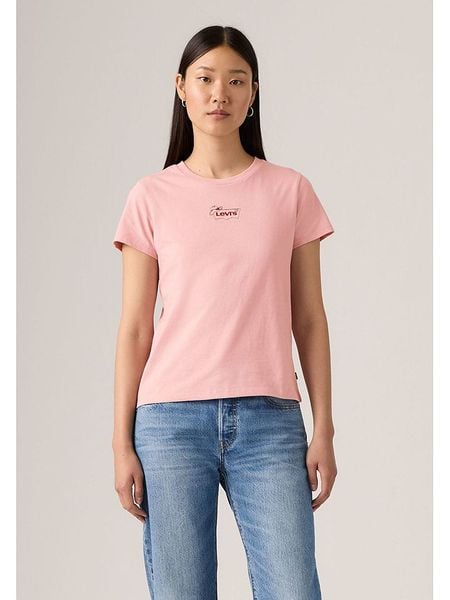 Levi's Koszulka w kolorze jasnoróżowym rozmiar: S. Różowe bluzki Levi's®, s, bez wzorów, z bawełny, bez kołnierzyka, bez ramiączek. Za 81.95 zł.