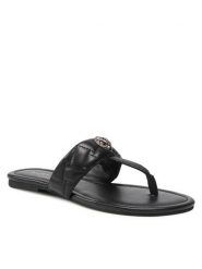 Kurt Geiger Japonki Kensington T-Bar Sandal 8651400109 Czarny. Czarne klapki Kurt Geiger, bez wzorów, ze skóry, bez obcasa. Za 319.99 zł.
