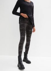 Legginsy (2 pary). Czarne legginsy bonprix, bez wzorów. Za 127.99 zł.