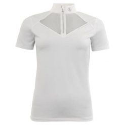 Damska koszulka polo na zawody BR Equitation Zapopan. Białe koszulki polo BR, l, bez wzorów, z materiału, bez kołnierzyka, bez ramiączek. Za 244.90 zł.