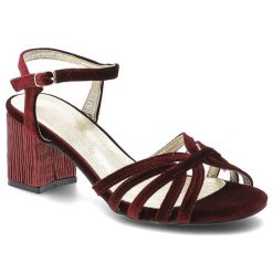 Sandały damskie S.Barski, cholewka z materiały elegancki fason na obcasie, czerwone, SR61-0102. Czerwone sandały S.BARSKI, bez wzorów, eleganckie, bez obcasa, na obcasie, bez zapięcia. Za 189.00 zł.