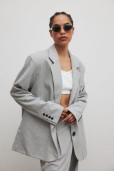 Marynarka typu oversize w kolorze SZARYM - HARLEY. Szare marynarki i żakiety Marsala, m, bez wzorów, z elastanu, eleganckie. Za 499.90 zł.
