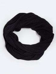 BIG STAR Szal-koło w kolorze czarnym - 175 x 30 cm rozmiar: onesize. Czarne szaliki Big Star, bez wzorów, z materiału, retro. Za 99.99 zł.