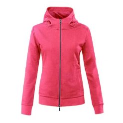 Damska bluza jeździecka z pełnym zamkiem błyskawicznym Eqode Debra. Czerwone bluzy EQODE BY EQUILINE, l, bez wzorów, z kapturem. Za 169.99 zł.