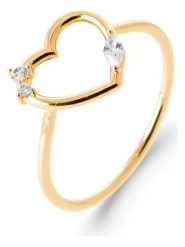 L'Atélier Précieux Pozłacany pierścionek z cyrkoniami rozmiar: 60. Żółte pierścionki l'Atelier precieux, z cyrkonią, pozłacane. Za 86.99 zł.