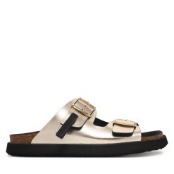 Klapki D.Franklin. Żółte klapki D.Franklin, bez wzorów, bez obcasa. Za 399.99 zł.