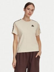 Kappa T-Shirt 371U6WW Beżowy Regular Fit. Brązowe t-shirty Kappa, m, bez wzorów, z bawełny, bez kołnierzyka, bez ramiączek. Za 79.99 zł.