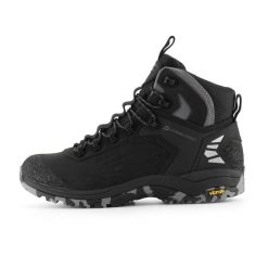 Buty trekkingowe skórzane unisex Alpine Pro Spidere Mid Vibram. Czarne trekkingi Alpine Pro, z nubiku, za kostkę, wspinaczkowe. W wyprzedaży za 629.00 zł.