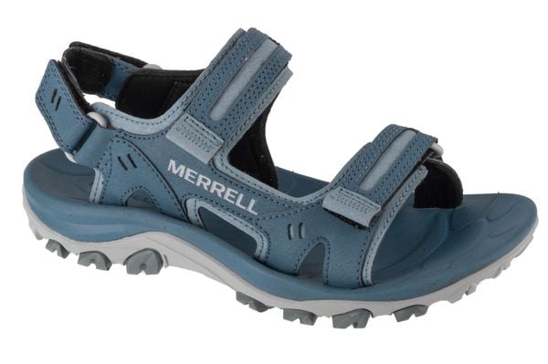 Sandały damskie, Huntington Sport Convert W Sandal. Niebieskie sandały Merrell, bez wzorów, z materiału, sportowe, bez obcasa, bez zapięcia. Za 313.75 zł.