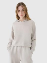 BLUZA DRESOWA DAMSKA 4F NIEROZPINANA Z KAPTUREM XS TSWSF1562 KOLOR BEŻOWY. Brązowe bluzy 4f, l, bez wzorów, z bawełny, z kapturem. Za 179.99 zł.
