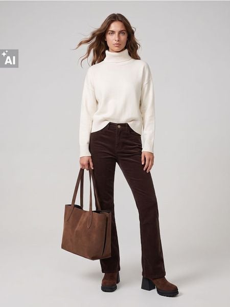 Jeansy flare - brązowy. Brązowe jeansy Sinsay, bez wzorów. Za 59.99 zł.
