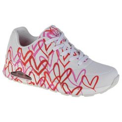 Buty sportowe Sneakersy damskie, Skechers Uno-Spread The Love. Białe obuwie sportowe Skechers, z syntetyku, bez zapięcia, trekkingowe, Skechers Sport. Za 379.99 zł.