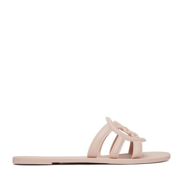 Klapki Nine West. Białe klapki Nine West, bez wzorów, bez obcasa. Za 89.99 zł.