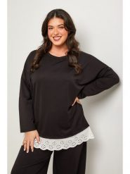 Curvy Lady Sweter w kolorze czarnym rozmiar: 48/50. Czarne swetry Curvy Lady, bez wzorów, z koronki, bez ramiączek. Za 110.04 zł.