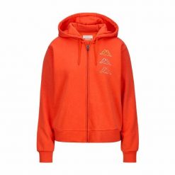 Bluza z kapturem Unisex Kappa Kaimi Ciemnopomarańczowy. Brązowe bluzy Kappa, bez wzorów, z kapturem. W wyprzedaży za 158.00 zł.