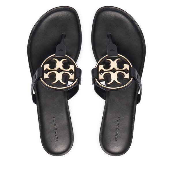 Japonki Tory Burch. Czarne klapki Tory Burch, bez wzorów, bez obcasa. Za 1,284.00 zł.