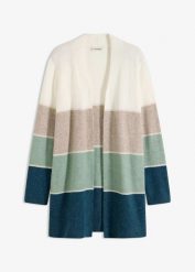 Długi sweter rozpinany. Brązowe kardigany bonprix, bez wzorów. Za 149.99 zł.