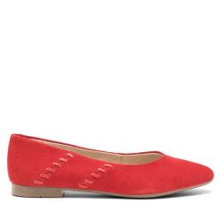 Baleriny Lasocki. Czerwone baleriny Lasocki, bez wzorów, bez obcasa. Za 169.99 zł.
