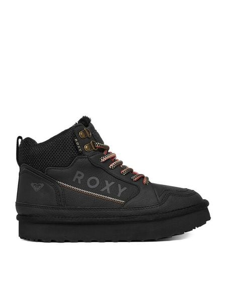 Roxy Trzewiki CEO-V12-1126 Czarny. Czarne botki Roxy, bez wzorów, z materiału, bez obcasa, na płaskiej podeszwie, bez zapięcia. Za 159.99 zł.
