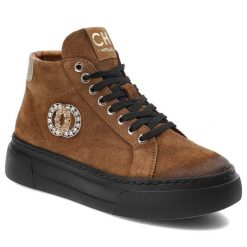 Brązowe Sneakersy CheBello Wygodne Skórzane Buty Damskie. Brązowe botki CheBello, bez wzorów, bez obcasa, na platformie, bez zapięcia. Za 458.99 zł.