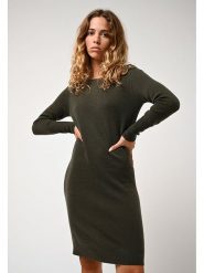 AUTHENTIC CASHMERE Kaszmirowa sukienka "Armet" w kolorze khaki rozmiar: S. Brązowe sukienki AUTHENTIC CASHMERE, s, bez wzorów, z kaszmiru, bez kołnierzyka, bez ramiączek, mini. Za 307.46 zł.