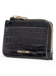 Puccini Portfel w kolorze czarnym - 13 x 19 x 1 cm rozmiar: onesize. Czarne portfele Puccini, bez wzorów, z materiału. Za 39.99 zł.