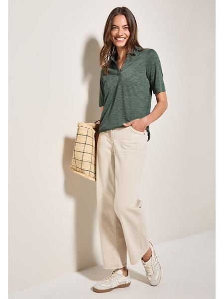 Cecil Koszulka w kolorze ciemnozielonym rozmiar: XL. Zielone bluzki Cecil, xl, bez wzorów, bez kołnierzyka, bez ramiączek. Za 74.46 zł.