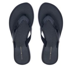 Japonki Tommy Hilfiger. Niebieskie klapki TOMMY HILFIGER, bez wzorów, bez obcasa. Za 189.99 zł.