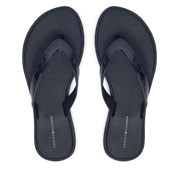 Japonki Tommy Hilfiger. Niebieskie klapki TOMMY HILFIGER, bez wzorów, bez obcasa. Za 189.99 zł.