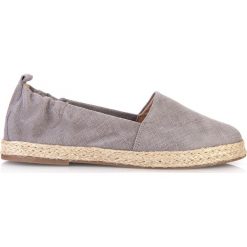 Espadryle szare. Szare espadryle Arturo Vicci, bez wzorów, ze skóry, bez obcasa, bez zapięcia. Za 131.40 zł.
