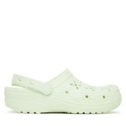 Klapki Crocs. Zielone klapki Crocs, bez wzorów, bez obcasa. Za 259.99 zł.