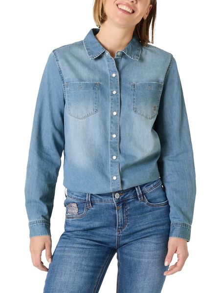 Timezone Koszula dżinsowa w kolorze błękitnym rozmiar: XL. Niebieskie koszule Timezone, xl, bez wzorów, bez kołnierzyka, bez ramiączek. Za 100.52 zł.