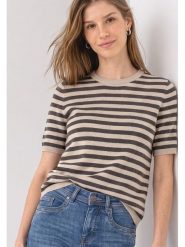 Street One Sweter w kolorze beżowo-antracytowym rozmiar: 46. Brązowe swetry Street One, bez wzorów, bez ramiączek. Za 149.95 zł.