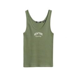 Damski wzorzysty tank top Superdry Athletic Essentials. Zielone topy Superdry, l, bez wzorów, bez kołnierzyka, bez ramiączek. Za 110.70 zł.
