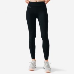 Legginsy do biegania damskie Kalenji Warm ocieplane. Czarne legginsy KIPRUN, l, bez wzorów, z elastanu. Za 69.99 zł.